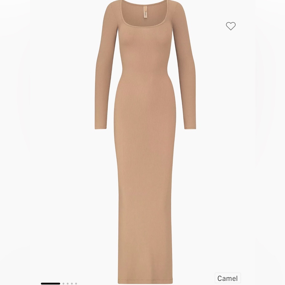 SKIMS NWT soft lounge long sleeve dress.  Camel.  size M